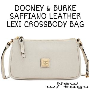 New DOONEY & BOURKE SAFFIANO LEXI Ecru/ Gold